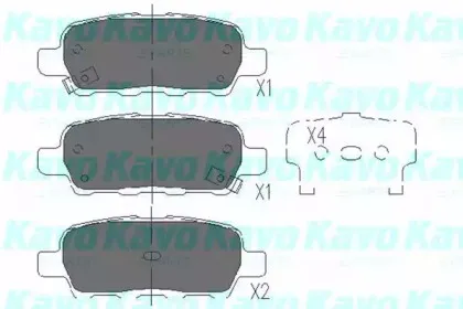 Комплект тормозных колодок, дисковый тормоз KAVO PARTS купить