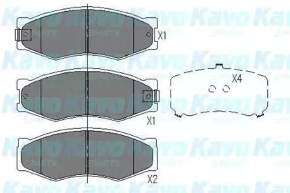 Комплект тормозных колодок, дисковый тормоз KAVO PARTS купить