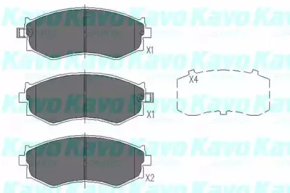Комплект тормозных колодок, дисковый тормоз KAVO PARTS купить