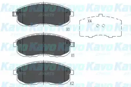 Комплект тормозных колодок, дисковый тормоз KAVO PARTS купить