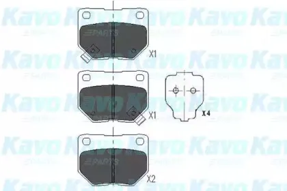 Комплект тормозных колодок, дисковый тормоз KAVO PARTS купить