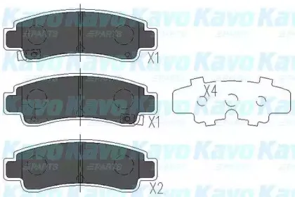 Комплект тормозных колодок, дисковый тормоз KAVO PARTS купить