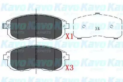 Комплект тормозных колодок, дисковый тормоз KAVO PARTS купить