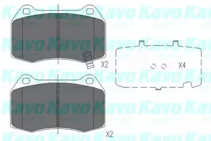 Комплект тормозных колодок, дисковый тормоз KAVO PARTS купить