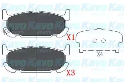 Комплект тормозных колодок, дисковый тормоз KAVO PARTS купить