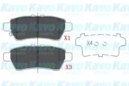 Комплект тормозных колодок, дисковый тормоз KAVO PARTS купить