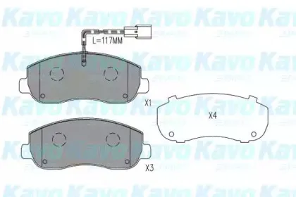 Комплект тормозных колодок, дисковый тормоз KAVO PARTS купить