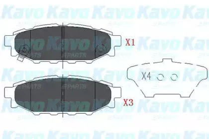 Комплект тормозных колодок, дисковый тормоз KAVO PARTS купить