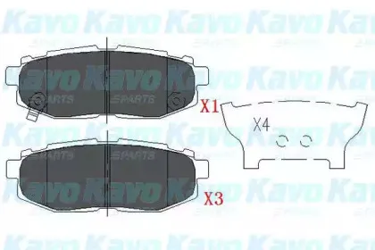 Комплект тормозных колодок, дисковый тормоз KAVO PARTS купить