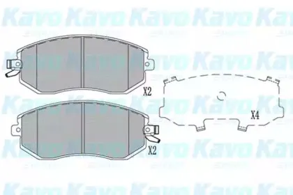 Комплект тормозных колодок, дисковый тормоз KAVO PARTS купить