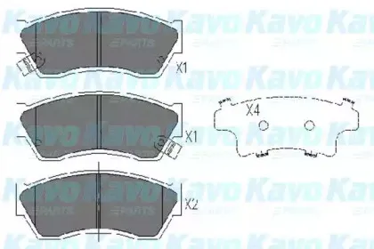 Комплект тормозных колодок, дисковый тормоз KAVO PARTS купить