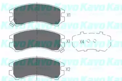 Комплект тормозных колодок, дисковый тормоз KAVO PARTS купить