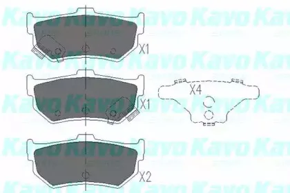 Комплект тормозных колодок, дисковый тормоз KAVO PARTS купить