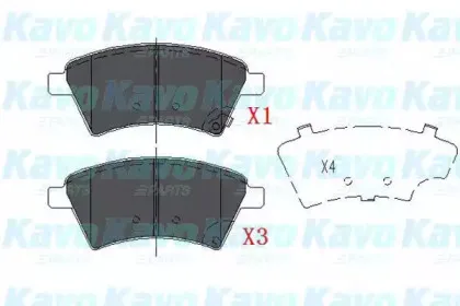 Комплект тормозных колодок, дисковый тормоз KAVO PARTS купить