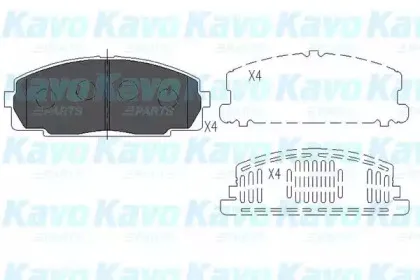 Комплект тормозных колодок, дисковый тормоз KAVO PARTS купить