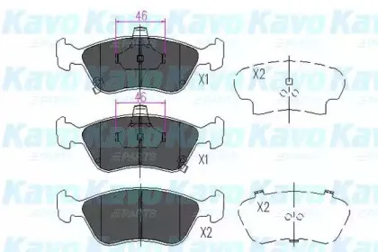 Комплект тормозных колодок, дисковый тормоз KAVO PARTS купить