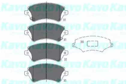Комплект тормозных колодок, дисковый тормоз KAVO PARTS купить