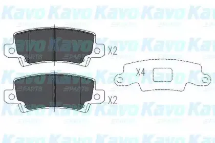 Комплект тормозных колодок, дисковый тормоз KAVO PARTS купить