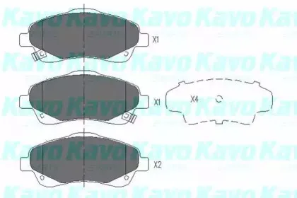 Комплект тормозных колодок, дисковый тормоз KAVO PARTS купить
