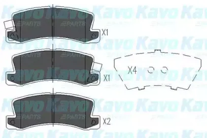 Комплект тормозных колодок, дисковый тормоз KAVO PARTS купить