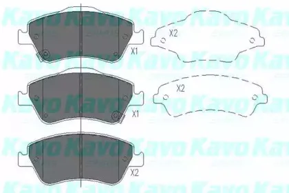Комплект тормозных колодок, дисковый тормоз KAVO PARTS купить