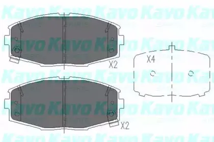 Комплект тормозных колодок, дисковый тормоз KAVO PARTS купить