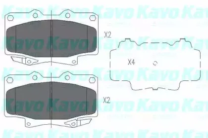 Комплект тормозных колодок, дисковый тормоз KAVO PARTS купить