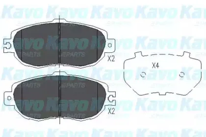 Комплект тормозных колодок, дисковый тормоз KAVO PARTS купить