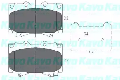 Комплект тормозных колодок, дисковый тормоз KAVO PARTS купить
