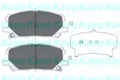 Комплект тормозных колодок, дисковый тормоз KAVO PARTS купить