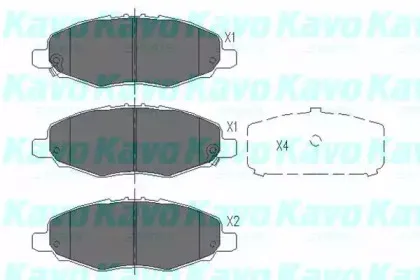 Комплект тормозных колодок, дисковый тормоз KAVO PARTS купить