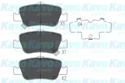 Комплект тормозных колодок, дисковый тормоз KAVO PARTS купить