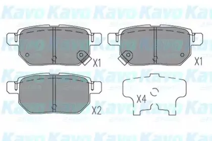 Комплект тормозных колодок, дисковый тормоз KAVO PARTS купить