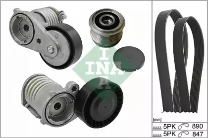 Поликлиновой ременный комплект INA купить