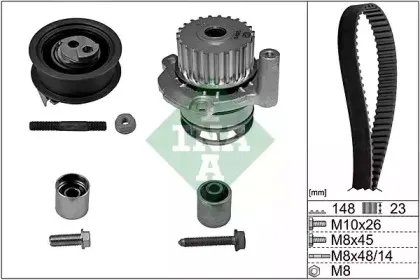 Водяной насос + комплект зубчатого ремня INA купить