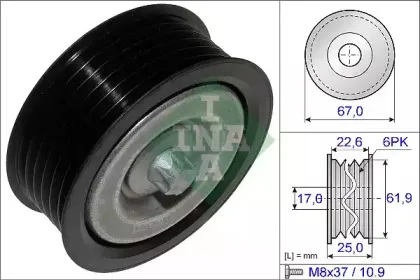 Паразитный / ведущий ролик, поликлиновой ремень INA купить