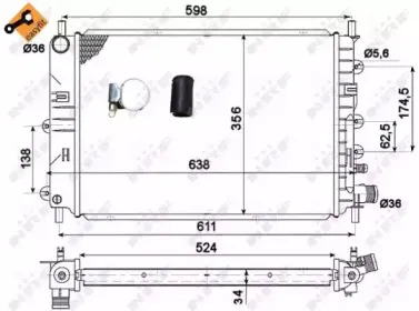 Радиатор, охлаждение двигателя NRF купить