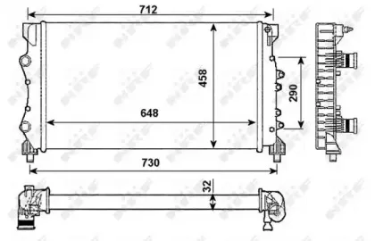 Радиатор, охлаждение двигателя NRF купить
