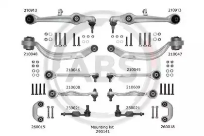 Ремкомплект, поперечный рычаг подвески A.B.S. купить