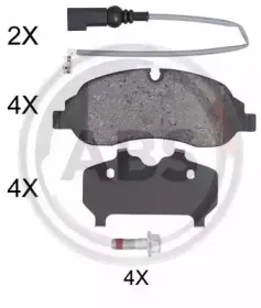 Комплект тормозных колодок, дисковый тормоз A.B.S. купить