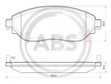 Комплект тормозных колодок, дисковый тормоз A.B.S. купить