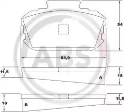 Комплект тормозных колодок, дисковый тормоз A.B.S. купить
