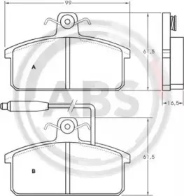 Комплект тормозных колодок, дисковый тормоз A.B.S. купить