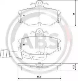 Комплект тормозных колодок, дисковый тормоз A.B.S. купить
