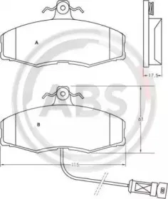 Комплект тормозных колодок, дисковый тормоз A.B.S. купить