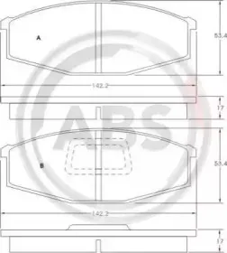 Комплект тормозных колодок, дисковый тормоз A.B.S. купить