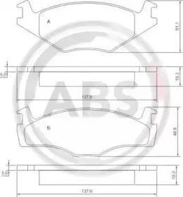 Комплект тормозных колодок, дисковый тормоз A.B.S. купить