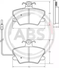 Комплект тормозных колодок, дисковый тормоз A.B.S. купить