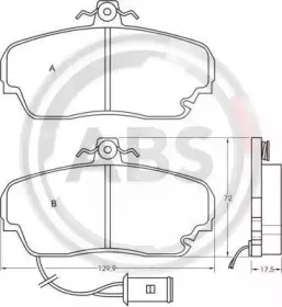Комплект тормозных колодок, дисковый тормоз A.B.S. купить