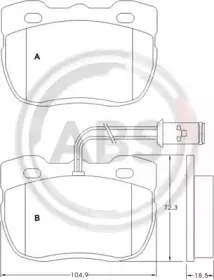 Комплект тормозных колодок, дисковый тормоз A.B.S. купить